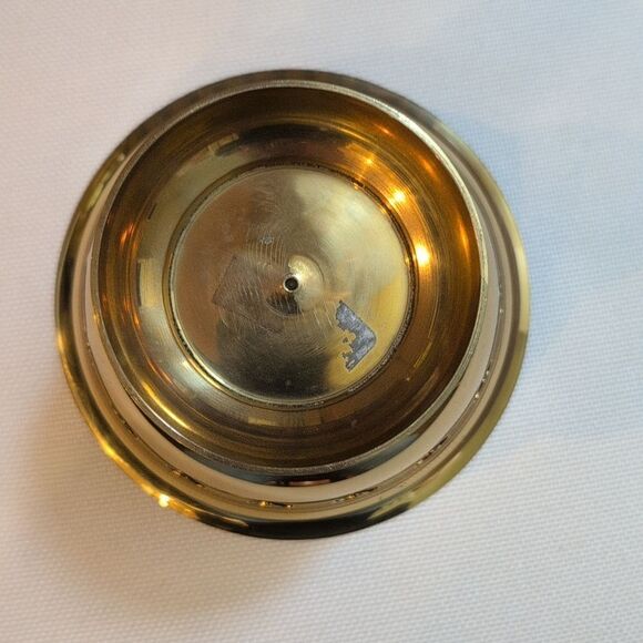 Brass Footed Bowl With Cutout Hearts - Picture 2 of 8
